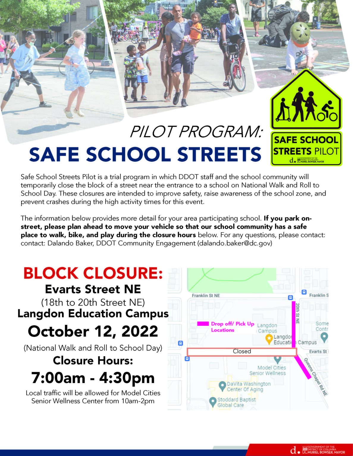 Safe School Streets, Pilot Program (Langdon Elementary School) ANC